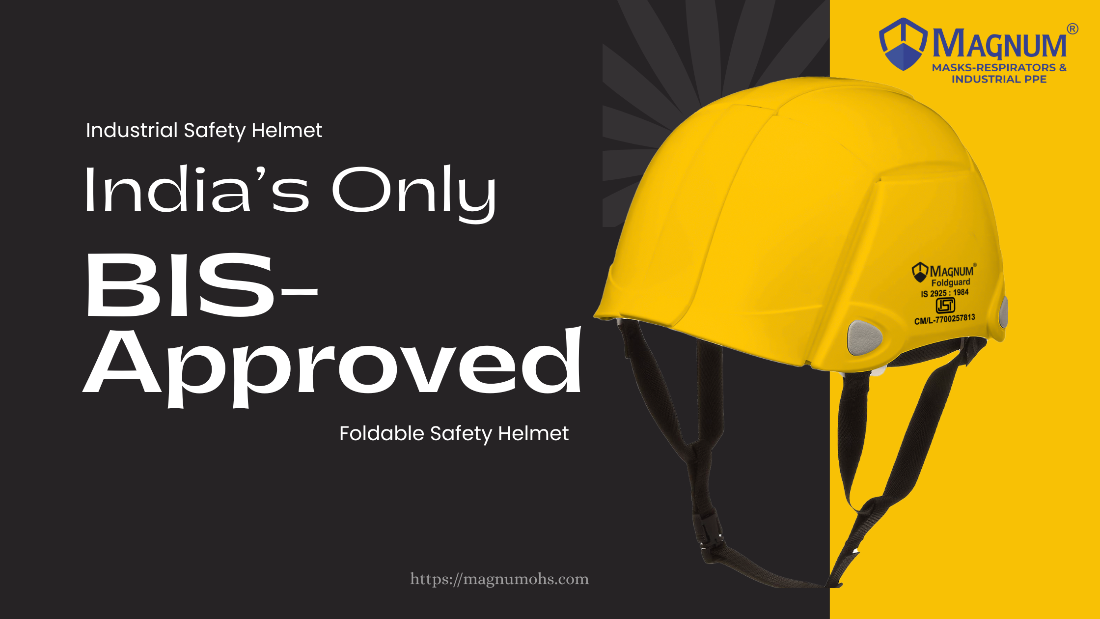 Industrial safety helmet with foldable design